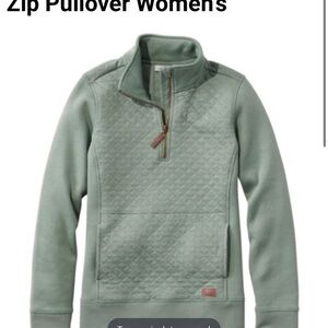 LLBean Quilted Sweatshirt 1/4 Zip Pullover Women's